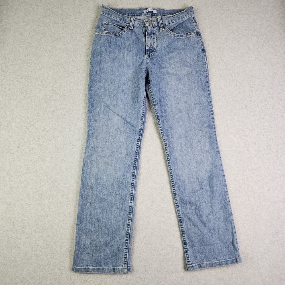 Riders By Lee Jeans Women 8P Blue Denim Stretch Pockets Classic Fit Straight Leg